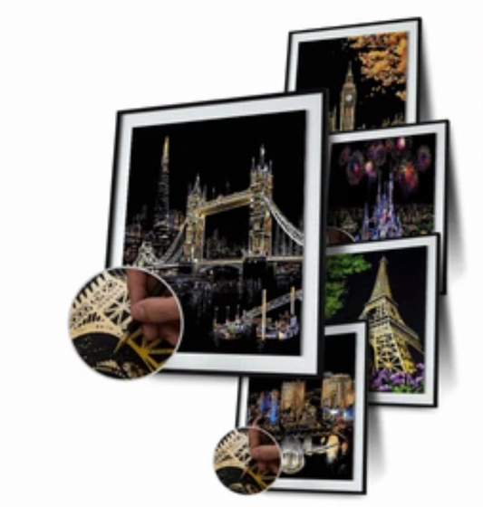 City Lights Scratch Art Kit – Reveal the Magic of a Vibrant Night City
