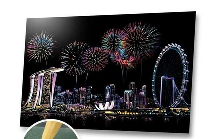 City Lights Scratch Art Kit – Reveal the Magic of a Vibrant Night City