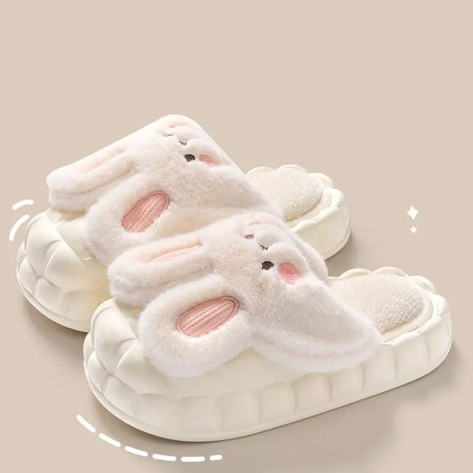 CUTE RABBIT WINTER FUZZY SLIPPERS – Cozy, Washable & Adorable