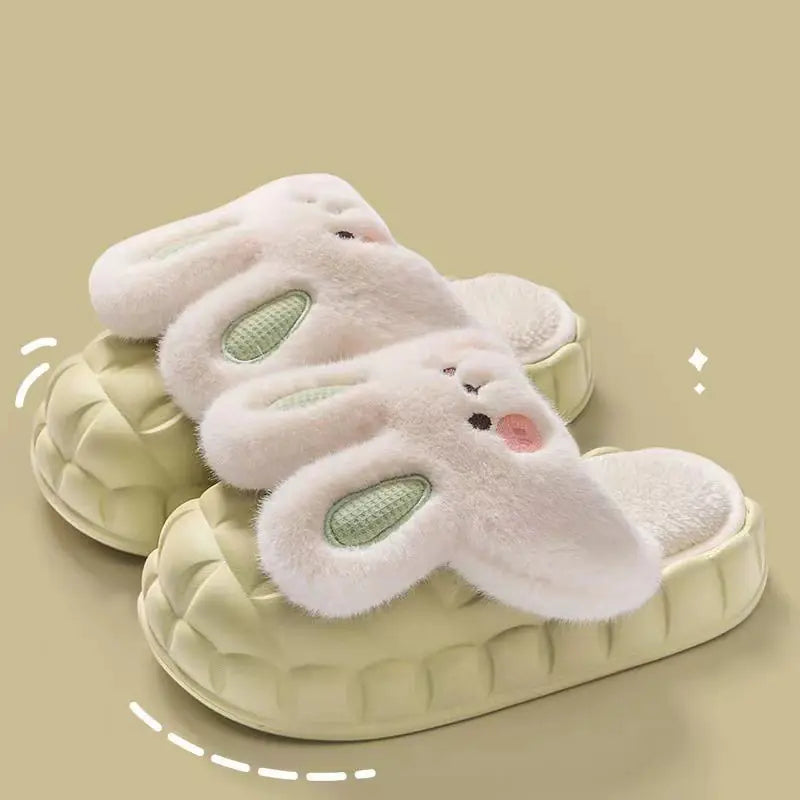 CUTE RABBIT WINTER FUZZY SLIPPERS – Cozy, Washable & Adorable