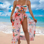 Floral Three-Piece Bikini Beach Dress Set