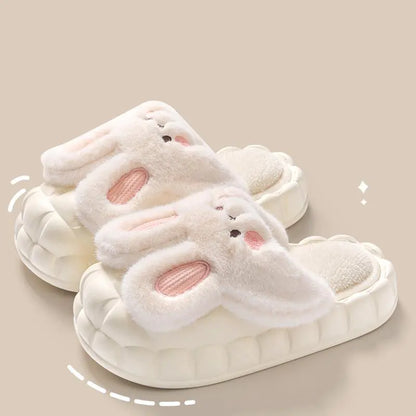 CUTE RABBIT WINTER FUZZY SLIPPERS – Cozy, Washable & Adorable