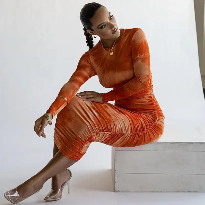 European Style Long Sleeve Dress for Autumn/Winter