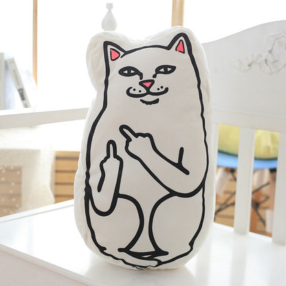 Middle Finger Cat Plush Pillow and Cushion Toy