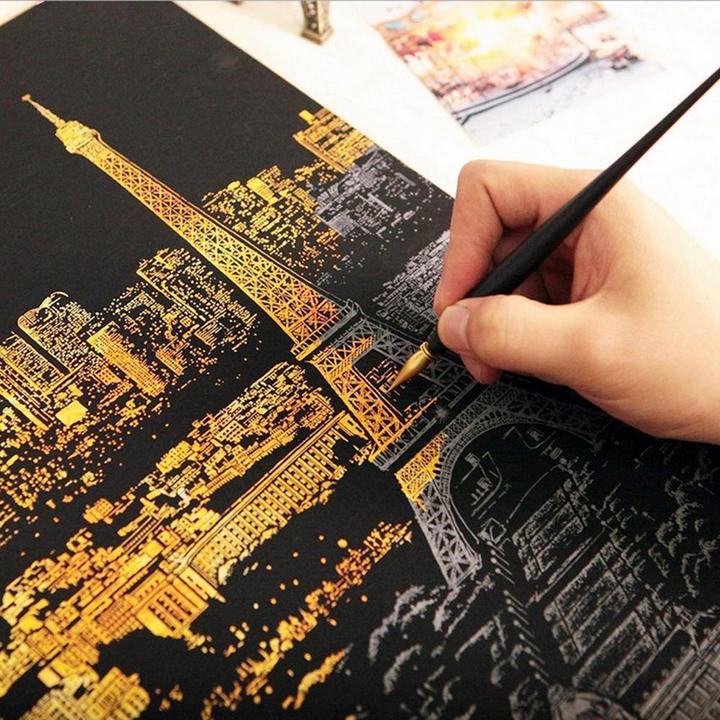 City Lights Scratch Art Kit – Reveal the Magic of a Vibrant Night City