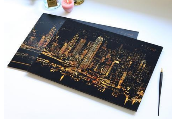 City Lights Scratch Art Kit – Reveal the Magic of a Vibrant Night City