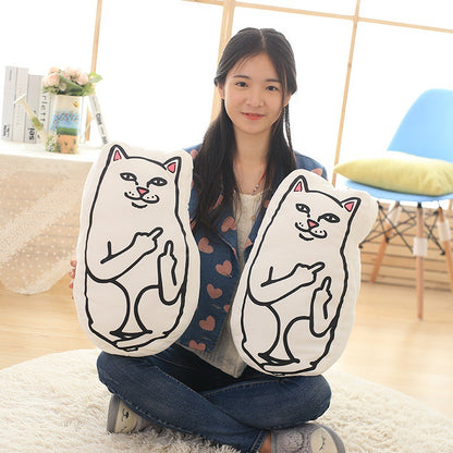 Middle Finger Cat Plush Pillow and Cushion Toy