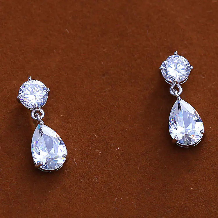 Bridal Zircon Necklace and Earring Set (Korean Style)