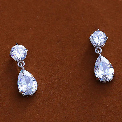 Bridal Zircon Necklace and Earring Set (Korean Style)