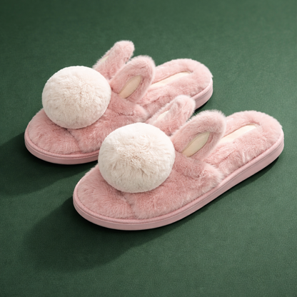 Warm Plush Cotton Rabbit Fleece Slippers for Winter
