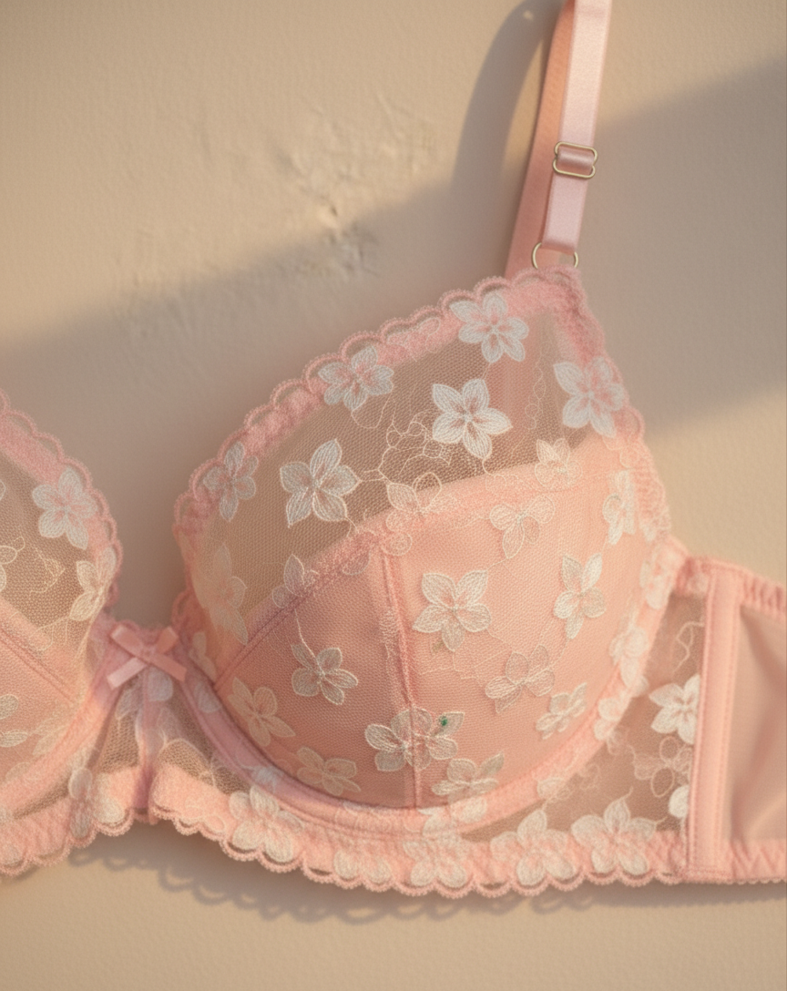 Kaei&Shi Bridal LingerieFloral Lace Ruffle Garter Lingerie Set 3