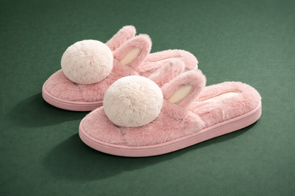 Warm Plush Cotton Rabbit Fleece Slippers for Winter