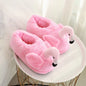 Flamingo Cotton Slippers for Women, Plush Warm Footwear